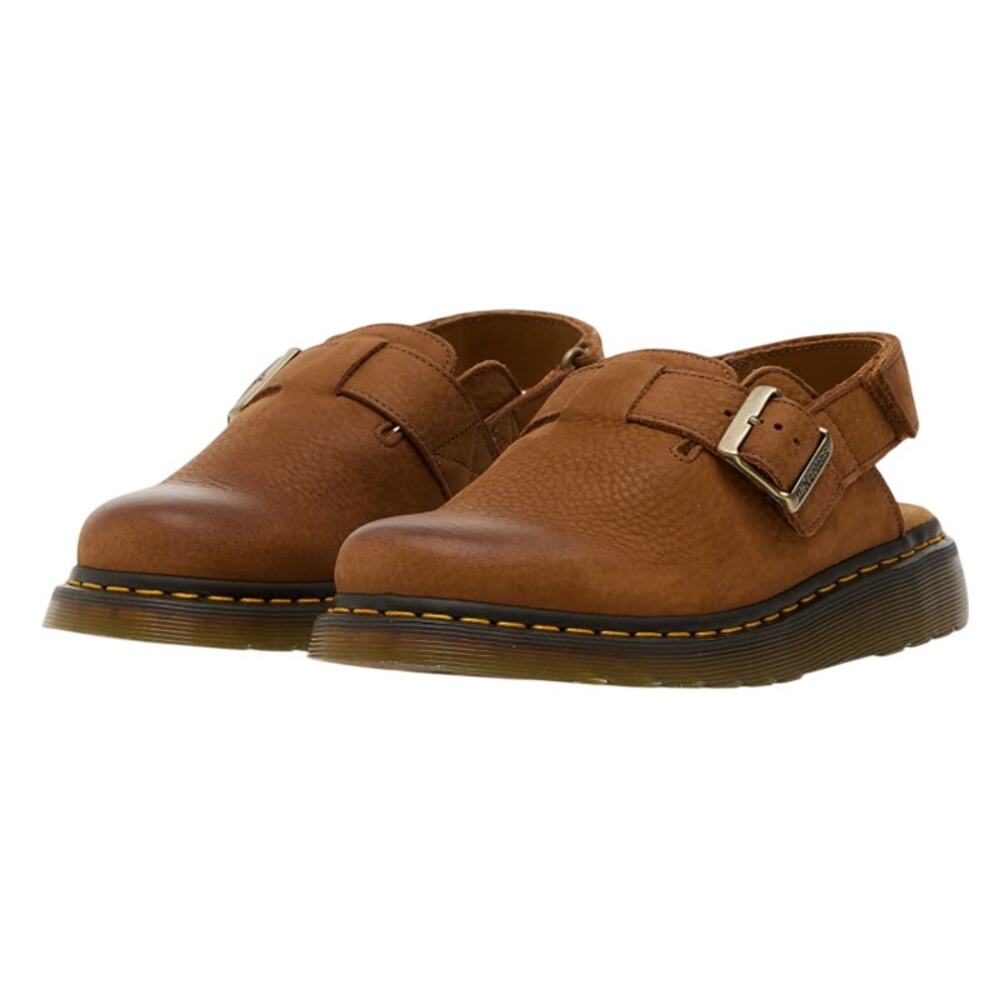 Dr. Martens Jorge II Slingback Mules WOMENS 11 MENS 10 Brown Suede Clogs NIB
